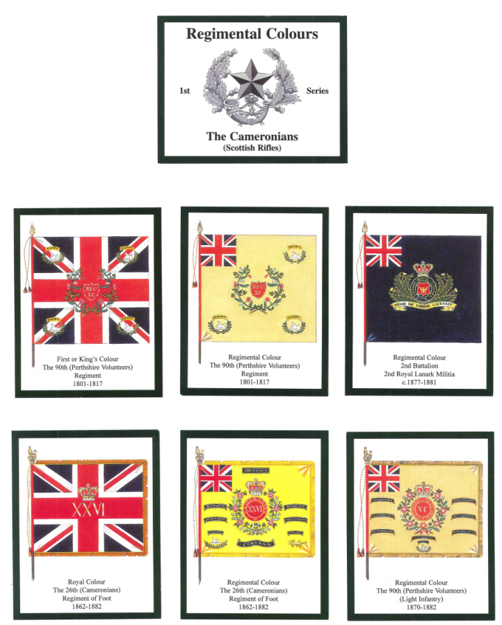 The Cameronians 1st Series- 'Regimental Colours' Trade Card Set by David Hunter